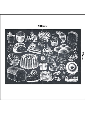 Bedeko Ahşap Tablo Pastahane Ürünleri  70*100CM