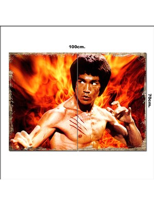 Bedeko Ahşap Tablo Bruce Lee  70*100CM