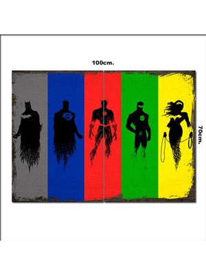 Bedeko Ahşap Tablo Marvel Karakterleri Görseli 70*100CM