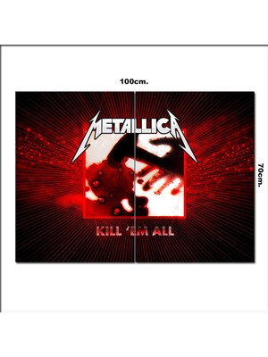 Bedeko Ahşap Tablo Petallica Kill Em All Poster  70*100CM