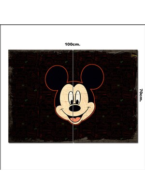 Bedeko Ahşap Tablo Mickey Mouse Tarz 70*100CM
