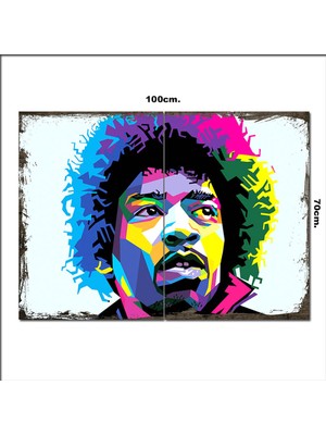Bedeko Ahşap Tablo Jimi Hendrix  70*100CM