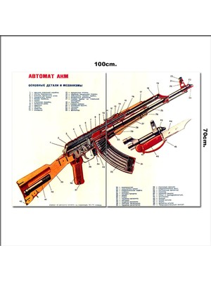 Bedeko Ahşap Tablo Ak-47  Özellikleri  70*100CM