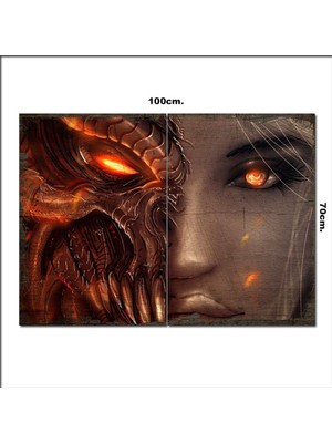 Bedeko Ahşap Tablo Diablo 3,, Girl Baskılı 70*100CM