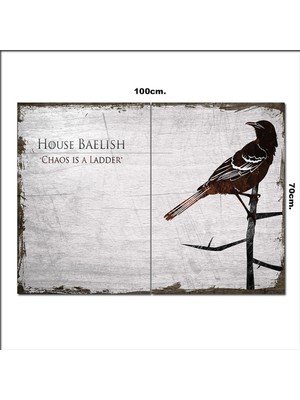 Bedeko Ahşap Tablo House Of Baelish Alaycı Kuş  70*100CM