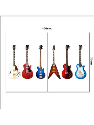 Bedeko Ahşap Tablo Elektro Gitar Resimleri  70*100CM