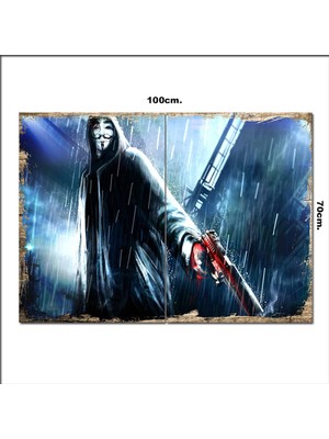 Bedeko Ahşap Tablo V For Vendetta  70*100CM