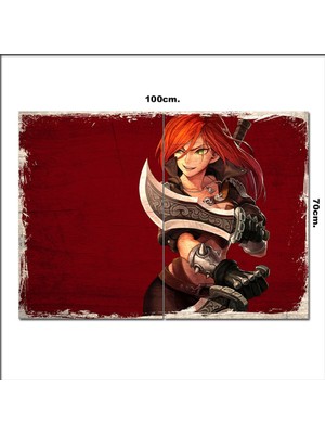 Bedeko Ahşap Tablo League Of Legends Katarina Tarz 70*100CM