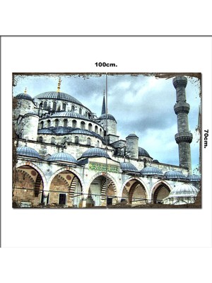 Bedeko Ahşap Tablo Sultan Ahmet Camii  70*100CM