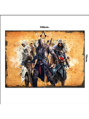 Bedeko Ahşap Tablo Assassin's Creed Brotherhood Desenli 70*100CM
