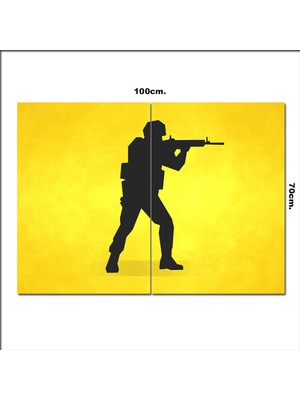 Bedeko Ahşap Tablo Counter Strike  Savaşçı  70*100CM