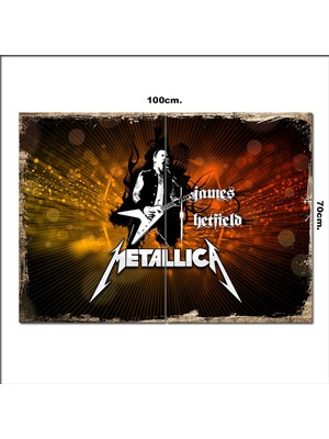 Bedeko Ahşap Tablo Metallica James  70*100CM