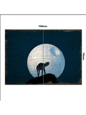Bedeko Ahşap Tablo Starwars Ölüm Yıldızı Baskılı 70*100CM