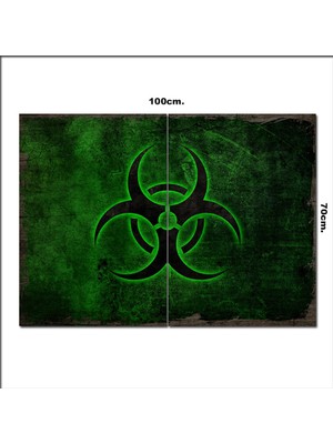 Bedeko Ahşap Tablo Biohazard Tarz 70*100CM