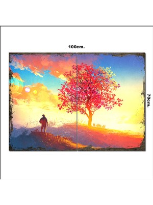 Bedeko Ahşap Tablo Çınar Ağacı  70*100CM