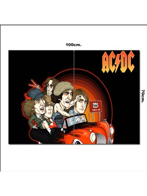 Bedeko Ahşap Tablo Ac Dc Album Kapağı Afiş 70*100CM
