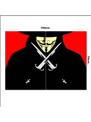 Bedeko Ahşap Tablo V For Vendetta  70*100CM