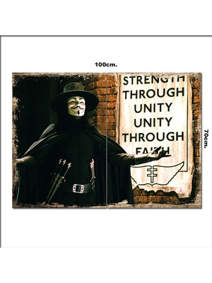 Bedeko Ahşap Tablo V For Vendetta  70*100CM