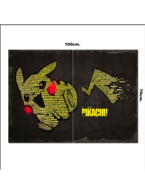 Bedeko Ahşap Tablo Pikachu Şekilli 70*100CM