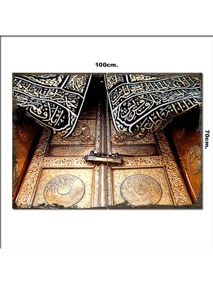 Bedeko Ahşap Tablo Kutsal Kabe Kapısı  70*100CM