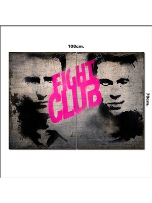 Bedeko Ahşap Tablo Fight Club Desenli 70*100CM