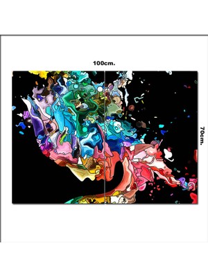 Bedeko Ahşap Tablo Yüz Sanat Resmi  70*100CM