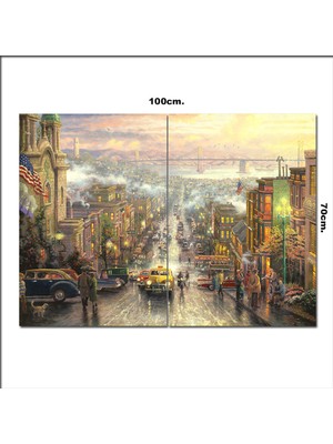 Bedeko Ahşap Tablo San Fransisco   70*100CM