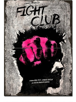 Bedeko Ahşap Tablo Eski Fight Club Yumruk Afiş Görseli Model Ahşap Tablo