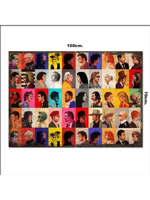 Bedeko Ahşap Tablo Tarantino Clint Eastwood Jim Carrey Film Karakterleri  70*100CM