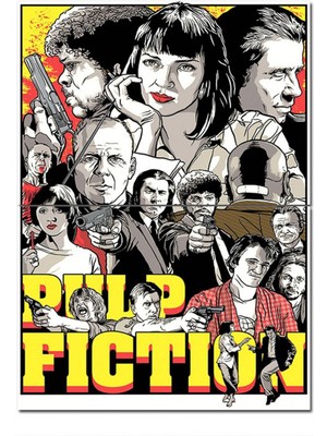 Bedeko Ahşap Tablo Pulp Fiction Ucuz Roman Modern Mdf Tablo