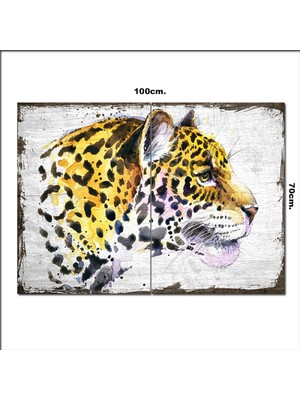 Bedeko Ahşap Tablo Sevimli Kaplan  70*100CM