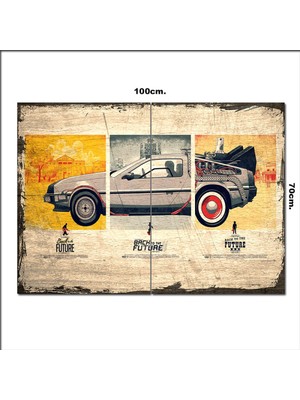 Bedeko Ahşap Tablo Geleceğe Donüş Baskılı 70*100CM