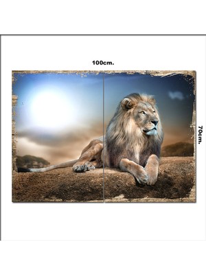 Bedeko Ahşap Tablo Kral Aslan  70*100CM