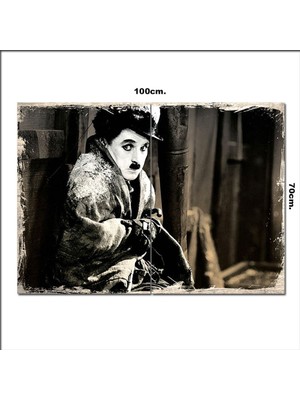 Bedeko Ahşap Tablo Charlie Chaplin  70*100CM