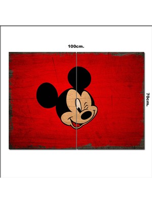 Bedeko Ahşap Tablo Mickey Mouse Şekilli 70*100CM