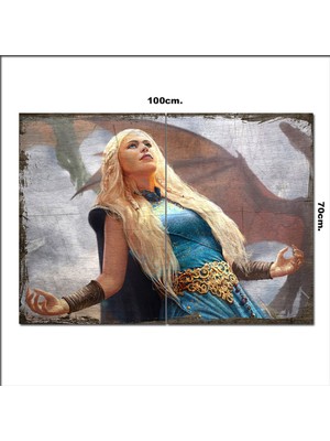Bedeko Ahşap Tablo Got Daenerys Targaryen  70*100CM