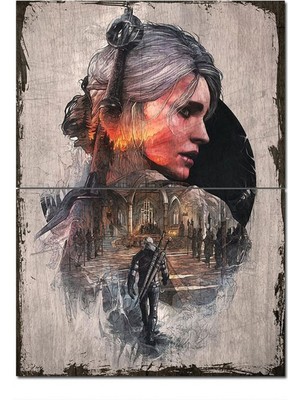 Bedeko Ahşap Tablo Eski Witcher 3 Steelbook Art Görseli Dekoratif Ahşap Tablo