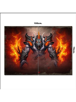 Bedeko Ahşap Tablo Dota 2 Şekilli 70*100CM