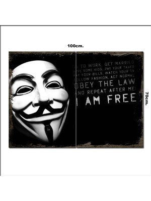 Bedeko Ahşap Tablo V For Vendetta  70*100CM