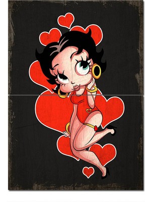 Bedeko Ahşap Tablo Betty Boop Modern Ahşap Tablo