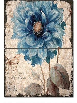 Bedeko Ahşap Tablo Yağlı Boya Çiçek Dekoratif Ahşap Tablo