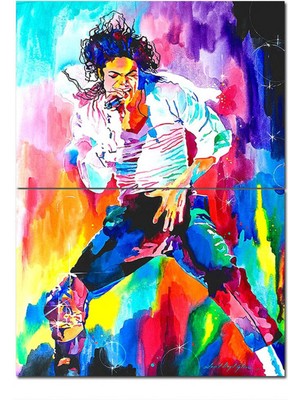 Bedeko Ahşap Tablo Renkli Michael Jackson Tasarım Mdf Tablo