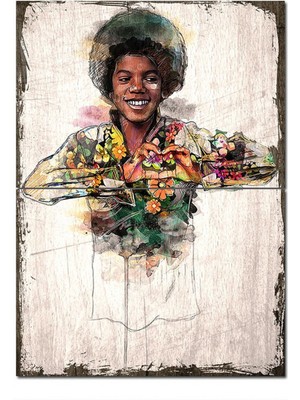 Bedeko Ahşap Tablo Michael Jackson Tasarım Mdf Tablo