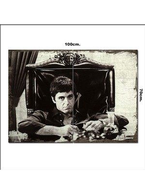 Bedeko Ahşap Tablo Al Pacino Scarface  70*100CM