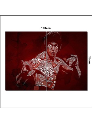 Bedeko Ahşap Tablo Bruce Lee Yazılı  70*100CM
