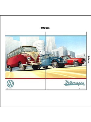 Bedeko Ahşap Tablo Wolksvagen Poster  70*100CM