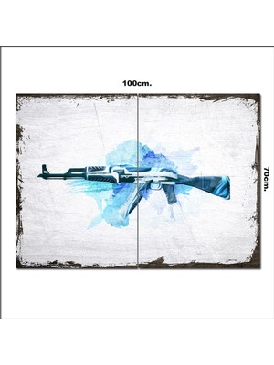 Bedeko Ahşap Tablo Ak-47 Kalaşnikof Poster  70*100CM