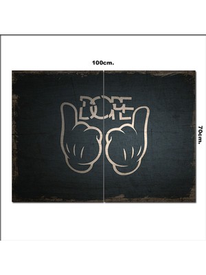 Bedeko Ahşap Tablo Dopink Etkisi Tarz 70*100CM