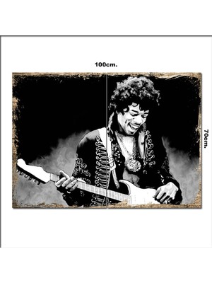 Bedeko Ahşap Tablo Jimi Hendrix  70*100CM