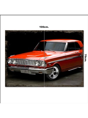 Bedeko Ahşap Tablo 1964 Ford Fairlane 500  70*100CM